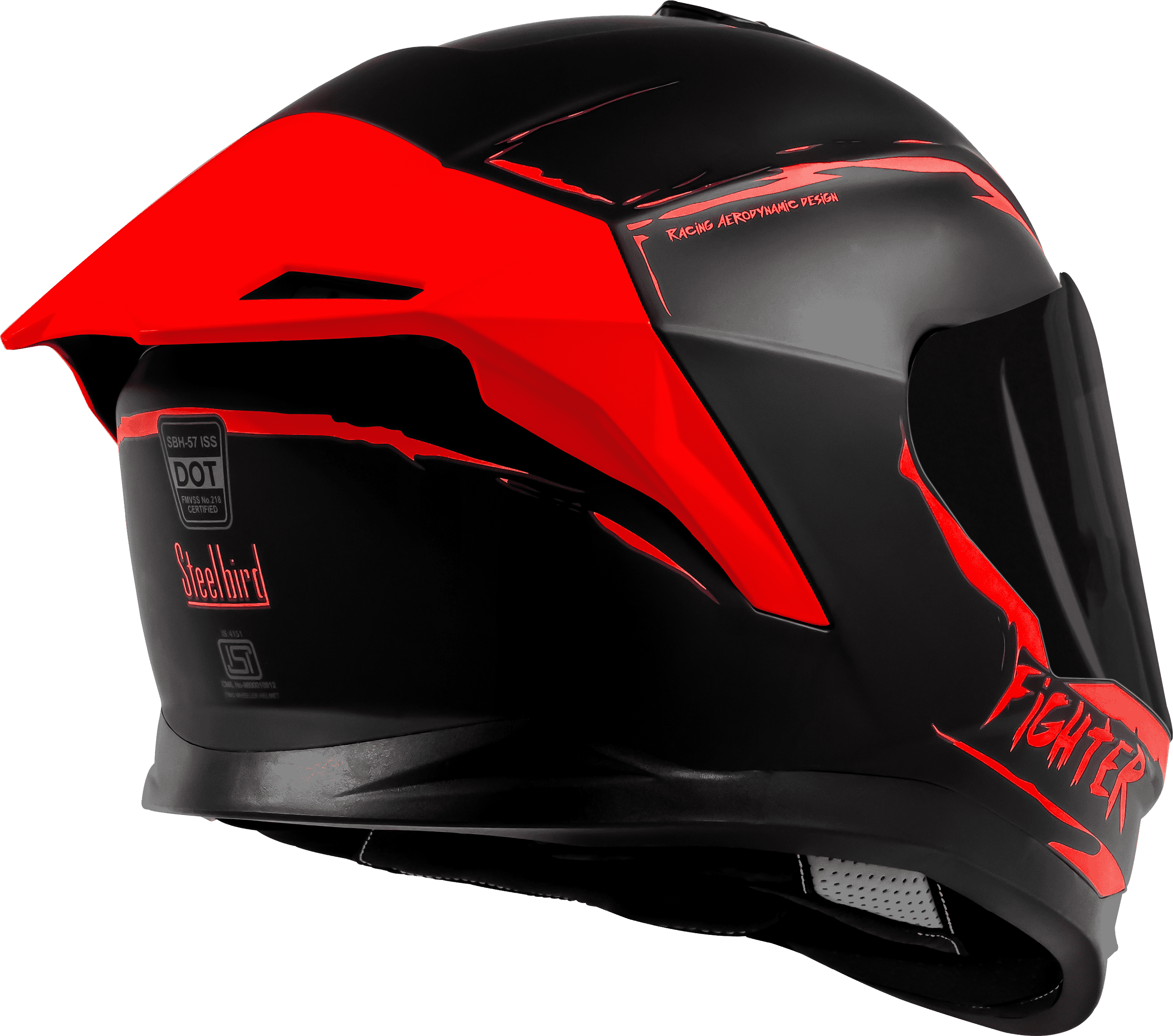 SBH-57 ISS SILVER FIGHTER F2 GLOSSY BLACK WITH RED